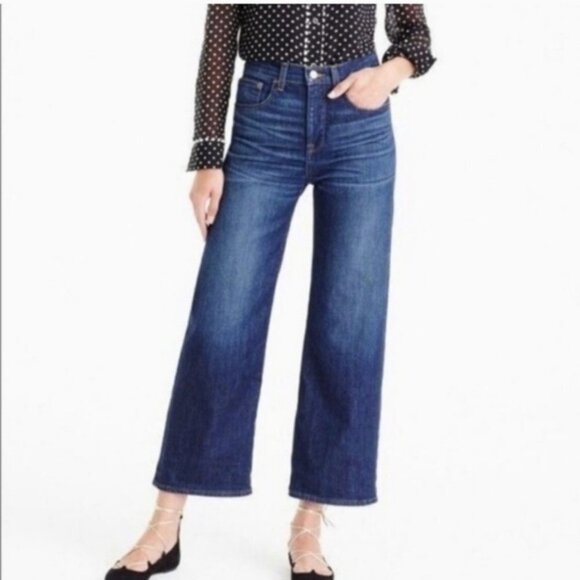 J. Crew Rayner Wide Leg Cropped Jeans - Picture 1 of 7